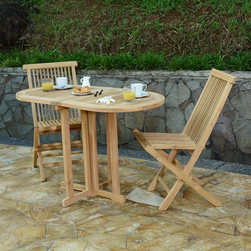 Salon de jardin en teck Ecograde Tahiti, table pliante 120 x 60 cm + 2 chaises Java - TECK'ATTITUDE Salon de jardin en teck Ecograde Tahiti, table pliante 120 x 60 cm + 2 chaises Java - TECK'ATTITUDE