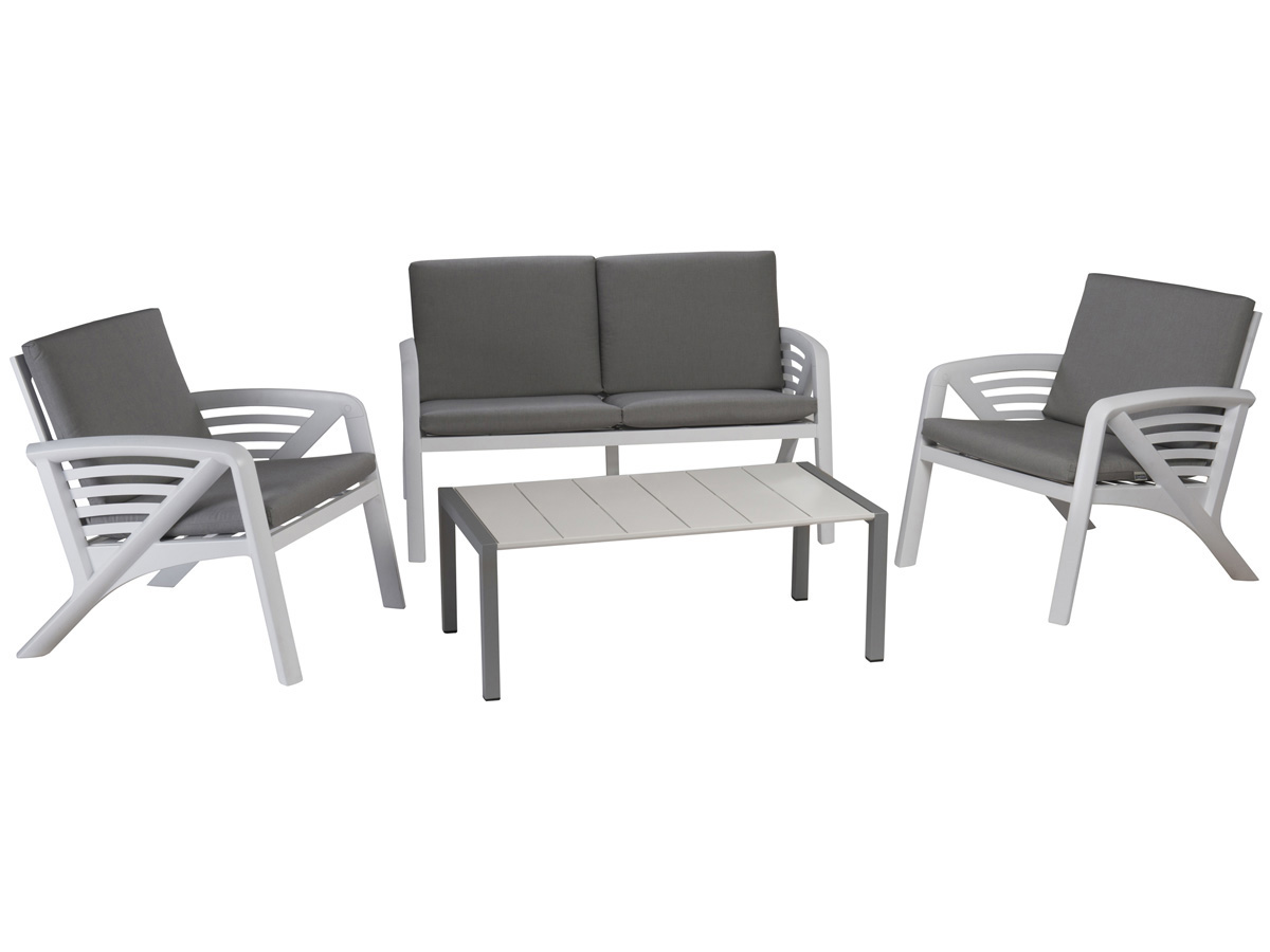 Salon de jardin Lounge Sunday Corfou - 1 canapé + 2 fauteuils + 1 table basse