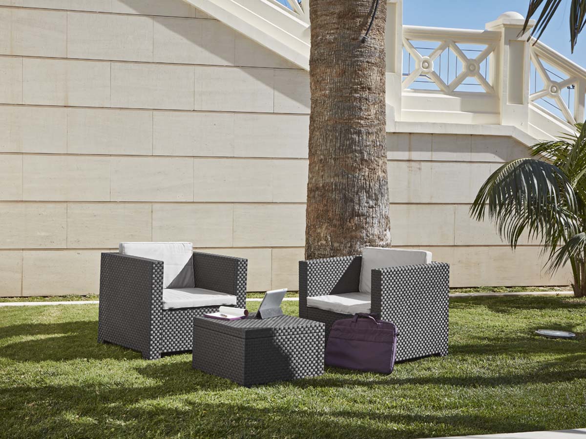 Salon de jardin en résine Tête-à-tête - Anthracite