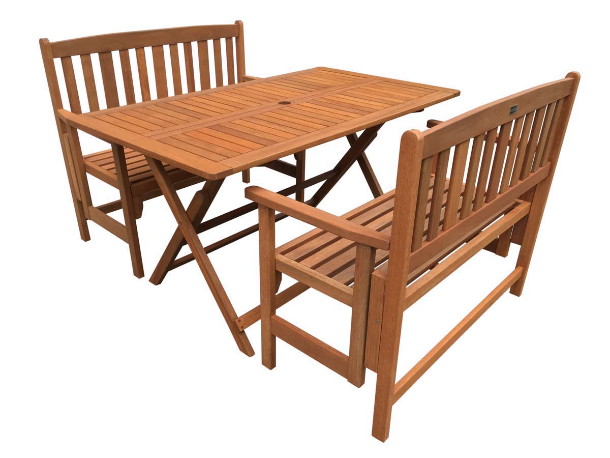 Salon de jardin repas Shanghaï - Maple - Marron clair