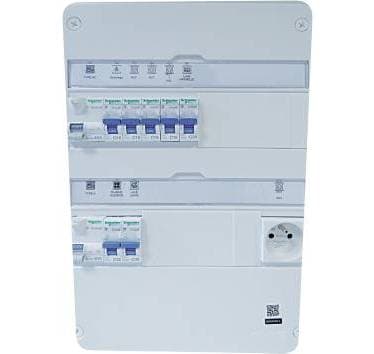 SCHNEIDER - Tableau monté câblé XE 2R 13 modules 2ID + 7 disjoncteurs + 1 prise - SCHN002B