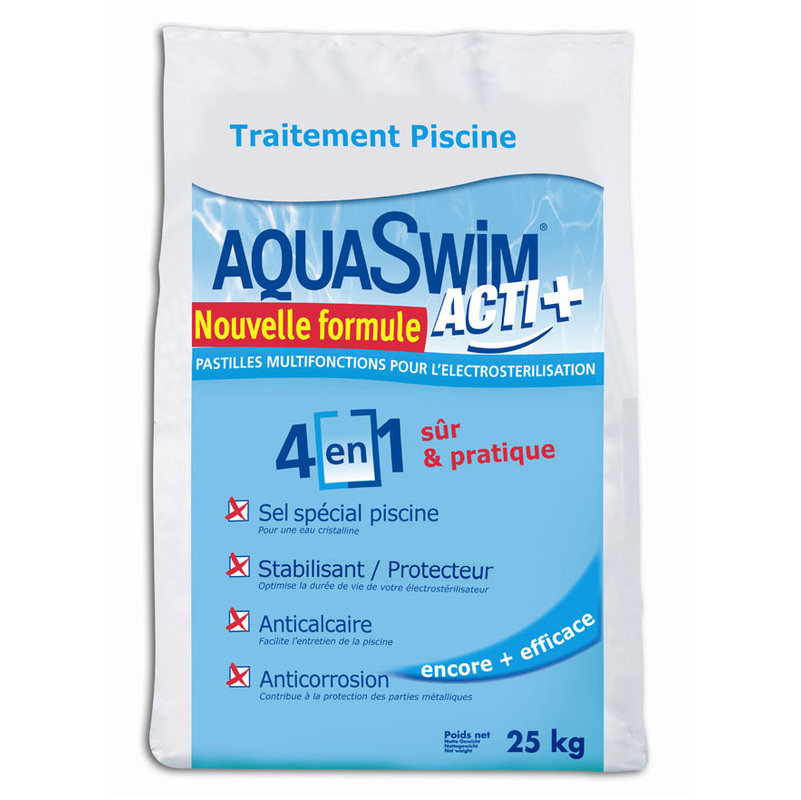 Sel de piscine pour électrolyse Aquaswim Acti + 4 en 1 - 25 kg Sel de piscine pour électrolyse Aquaswim Acti + 4 en 1 - 25 kg