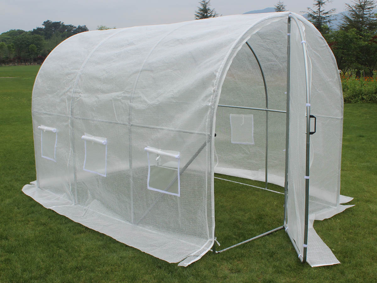 Serre tunnel de jardin avec porte Mimosa - 220g/m2 - 6m² - 3 x 2 x 2 m