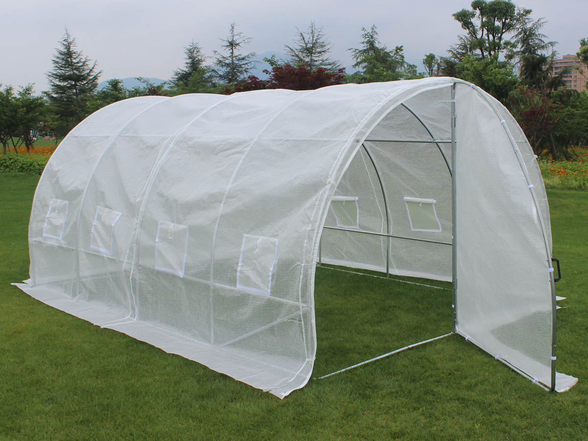 Serre tunnel de jardin avec porte Mimosa - 220g/m2 - 12m² - 4 x 3 x 2 m