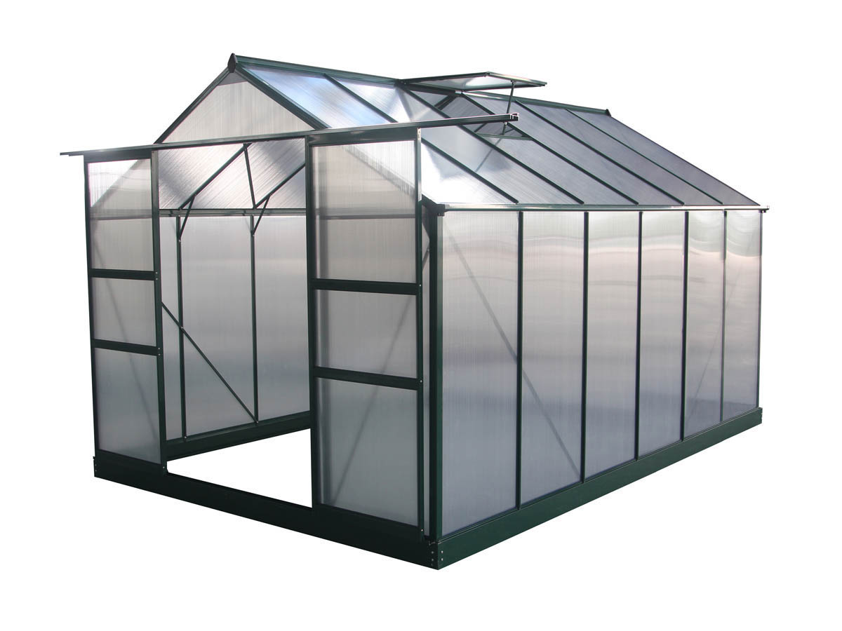 Serre jardin polycarbonate Dahlia Vert Sapin 9,24 m²
