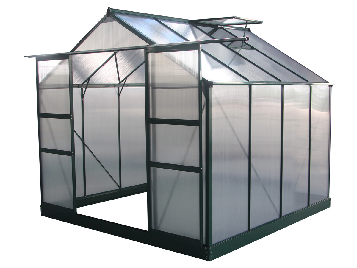 Serre jardin polycarbonate Dahlia Vert Sapin 6,15 m²