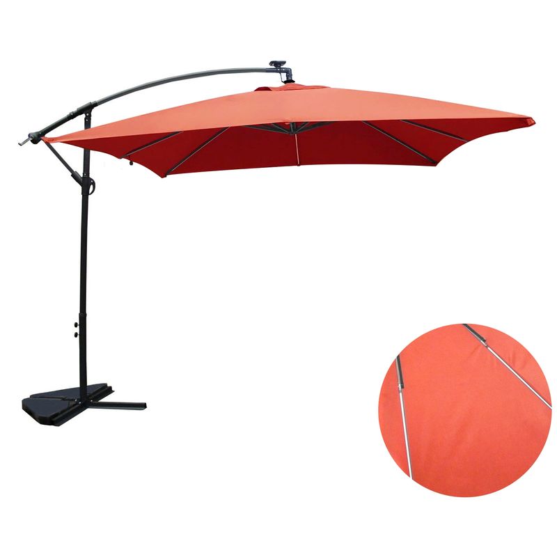 Solenzara Néon terracotta : parasol LED déporté 3x3m - CONCEPT-USINE