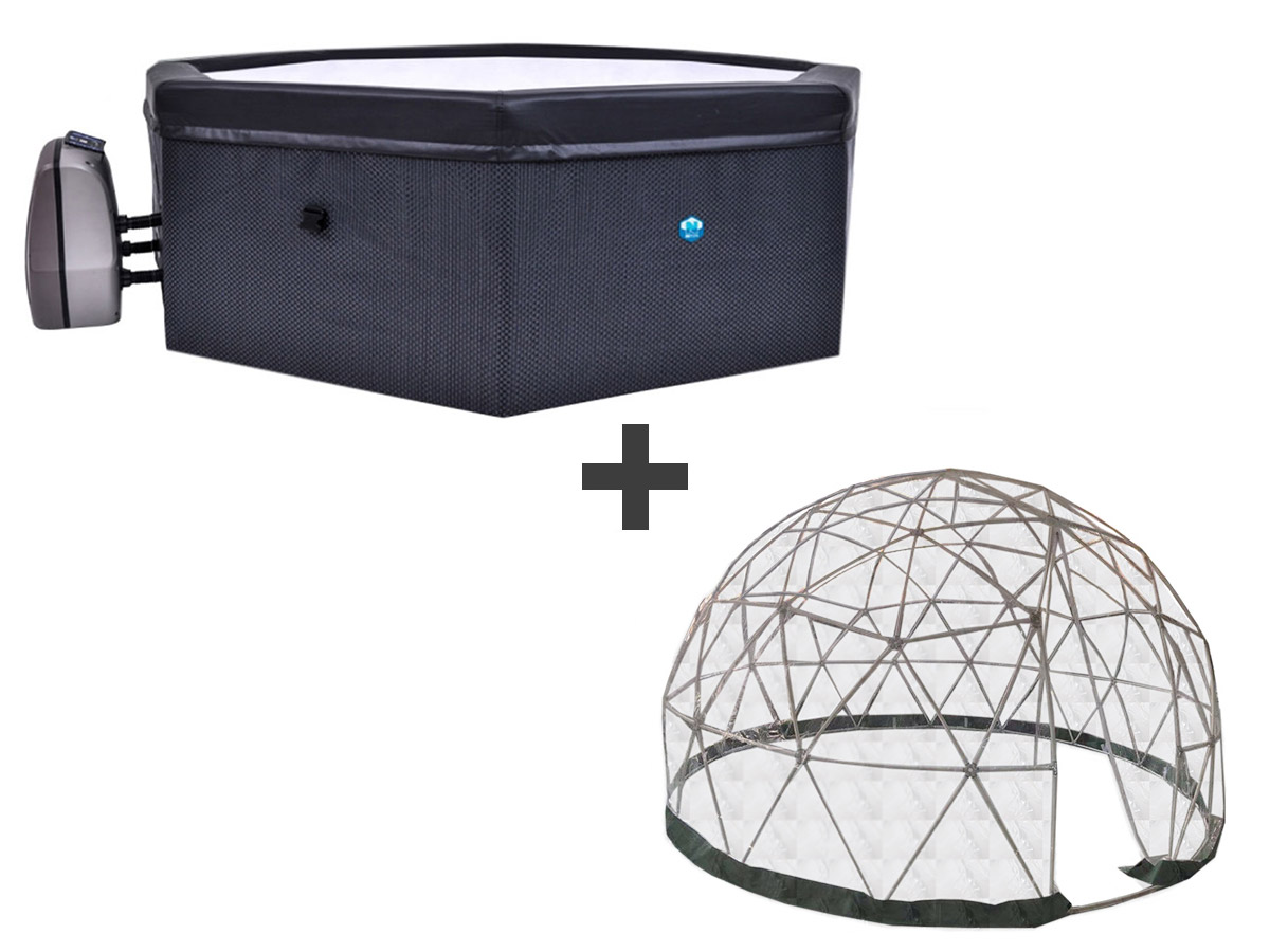 Spa portable semi-rigide Octopus octogonal Bulles 4-6 places - Netspa + Abri >