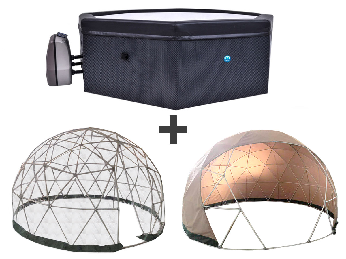 Spa portable semi-rigide Octopus octogonal Bulles 4-6 places - Netspa + Abri > + Couverture été pour abri >