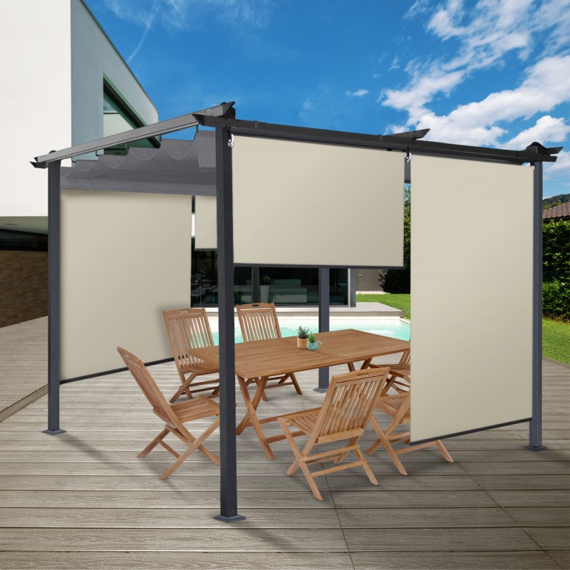 Store enrouleur écru x2 pour pergola