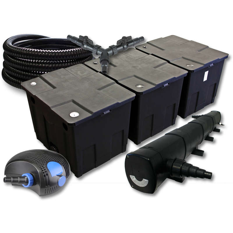 SunSun Kit de filtration de bassin 90000l 72W UVC 100W éco Pompe Tuyau - WILTEC