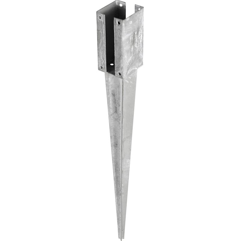SUPPORT POTEAU A ENFONCER RAINURE 9x9x75 - WINOX