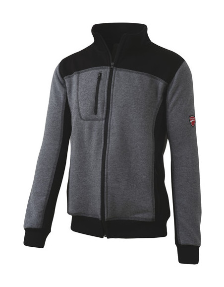 Sweat fermeture éclair complète INN-HULL 32DUC3 Gris mélangé-Noir - 80% coton 20% polyester - Ducati - taille: M - DUCATI WORKWEAR