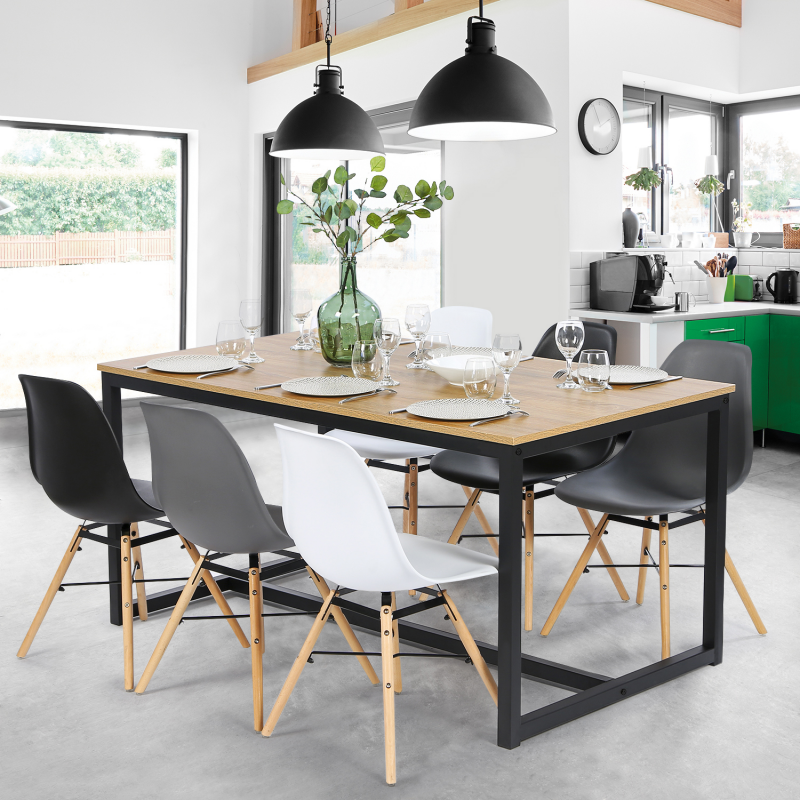 Table à manger DETROIT design industriel 150 CM