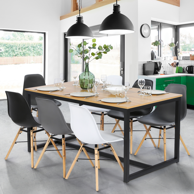 Table à manger DETROIT design industriel 180 CM