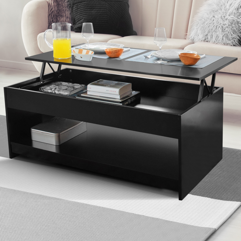 Table basse plateau relevable Soa bois noir