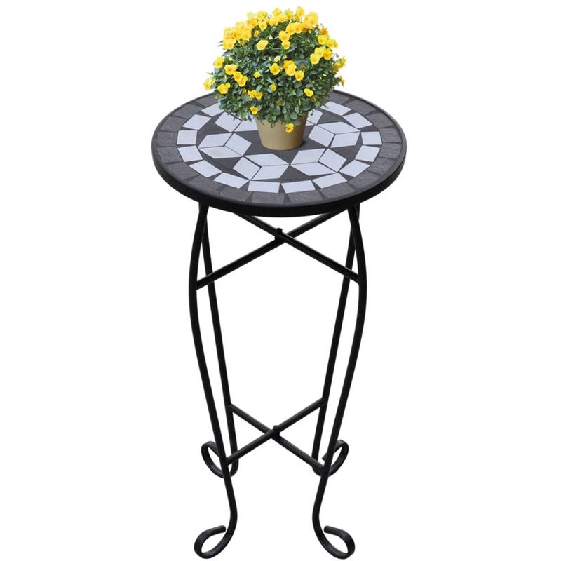 vidaXL Table d'appoint Mosaïque Noir et Blanc