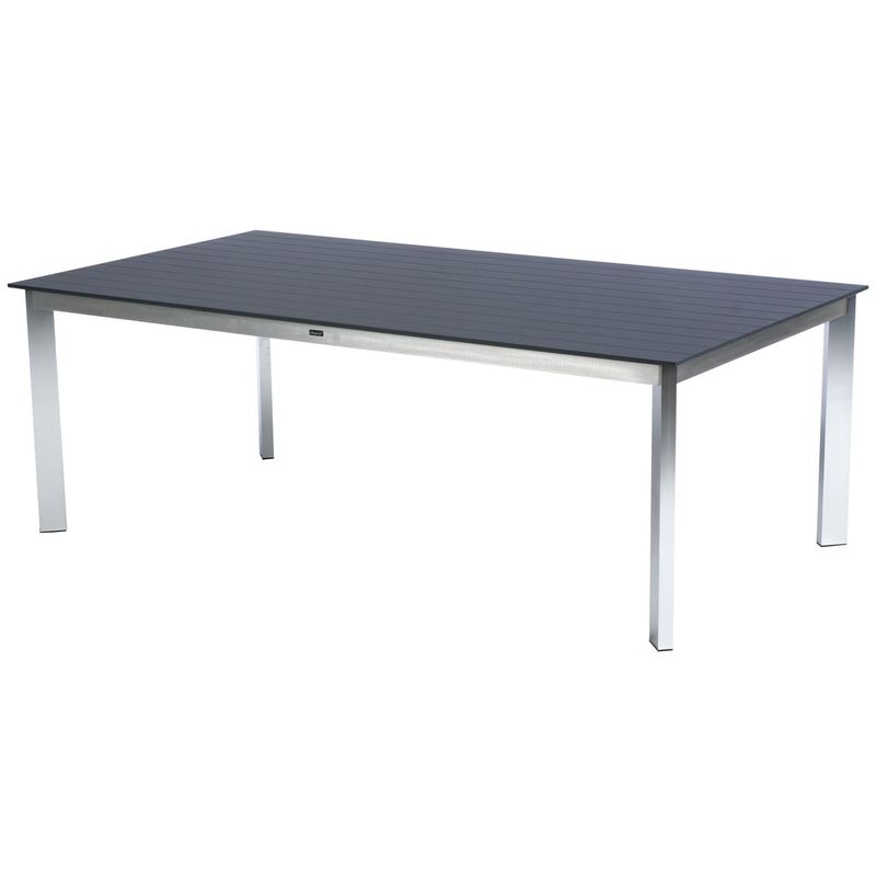 Table de jardin 8 Personnes Ambrosio - 220 x 120 cm - Gris anthracite - HESPERIDE