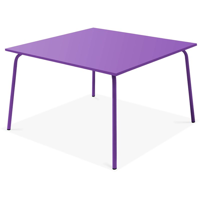 Table de jardin carrée en métal Violet - OVIALA