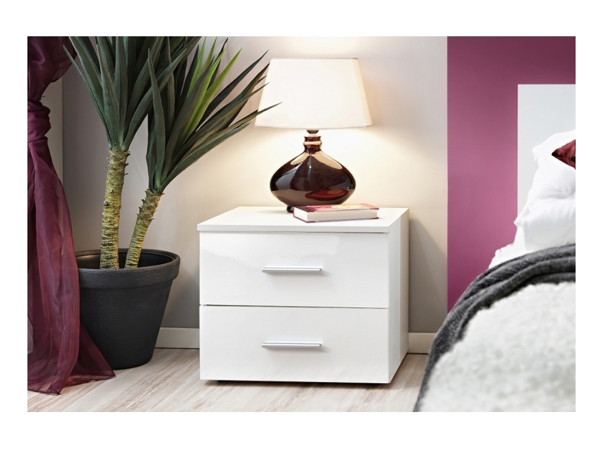 Table de nuit - VICKY II - 50 cm x 40 cm x 40 cm - Blanc - Livraison gratuite - ASM PETIT MOBILIER
