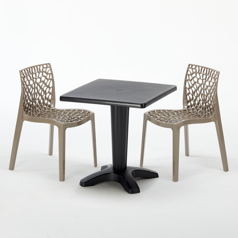Table et 2 chaises colorées polypropylene extérieurs Grand soleil PATIO | Gruvyer Beige Juta - Noir Table et 2 chaises colorées polypropylene extérieurs Grand soleil PATIO | Gruvyer Beige Juta - Noir