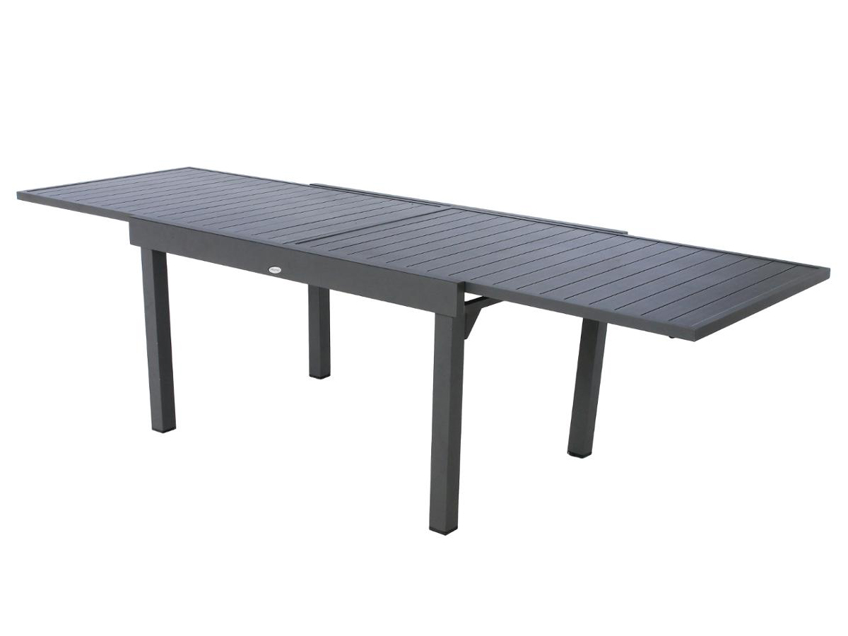Table extensible rectangulaire alu Piazza 6/10 places Graphite - Hespéride