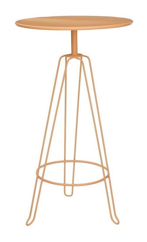 Table haute de jardin en métal jaune LENATO - L 60 x l 60 x H 105 - MA MAISON MES TENDANCES
