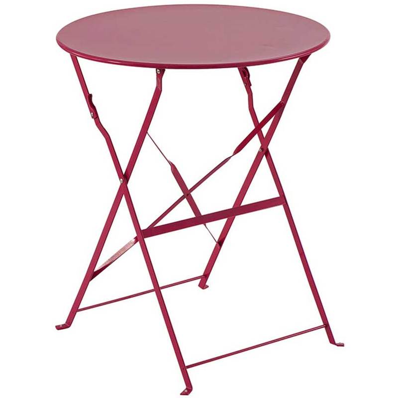 Table de jardin ronde Camargue Ø 60 cm Framboise - HESPERIDE