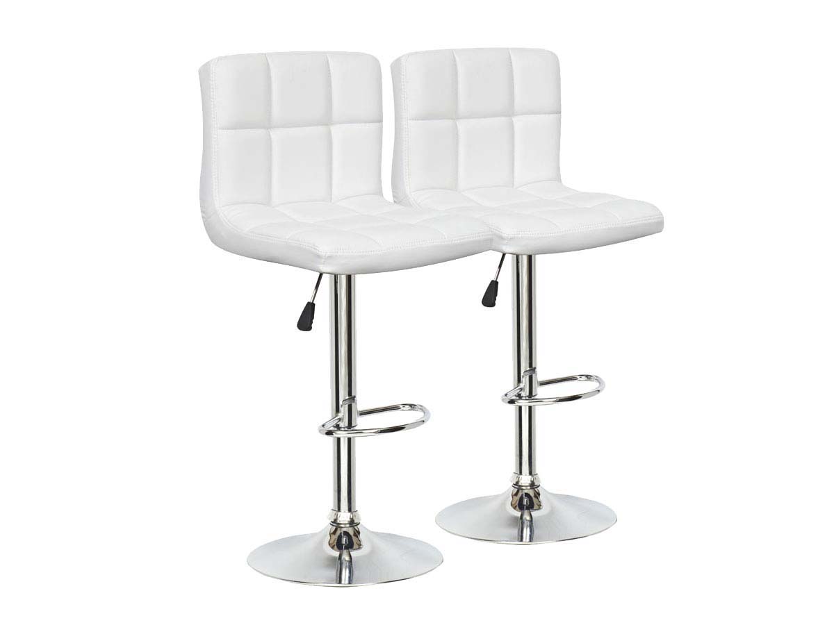 Lot de 2 tabourets de bar Manhattan - Blanc