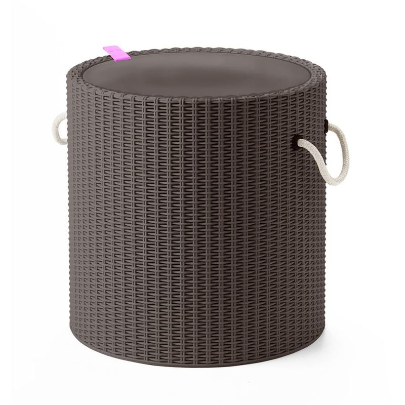 Keter Tabouret glacière taupe avec poignées en corde 17200045 Keter Tabouret glacière taupe avec poignées en corde 17200045