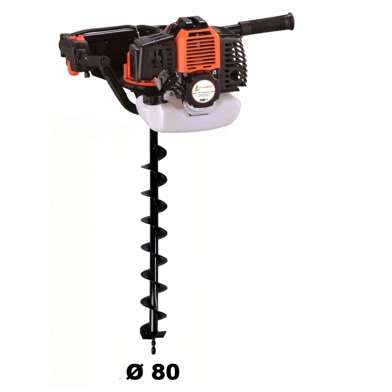 Tarière thermique 52 cm3 - 3 CV + mèche 80 mm - GT GARDEN
