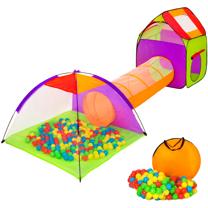 Tente enfant, Tente à balles Igloo + Tunnel + 200 Balles + Sac de transport Vert - TECTAKE Tente enfant, Tente à balles Igloo + Tunnel + 200 Balles + Sac de transport Vert - TECTAKE