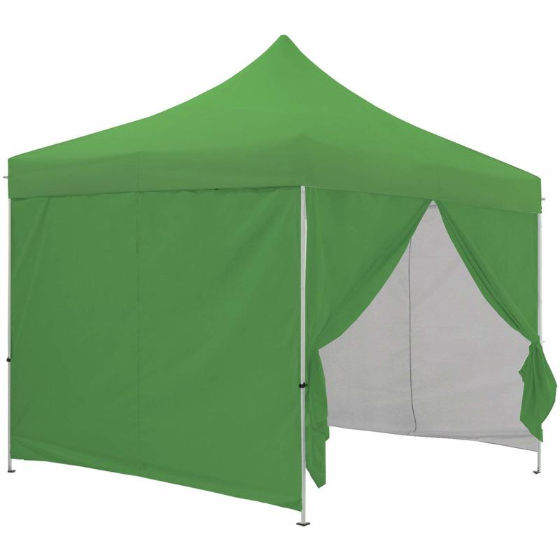 Tente pliante verte avec 4 murs amovibles 3x3m ECO - Tube 25mm en acier - Bâche 420D - Barnum pliante - GREADEN