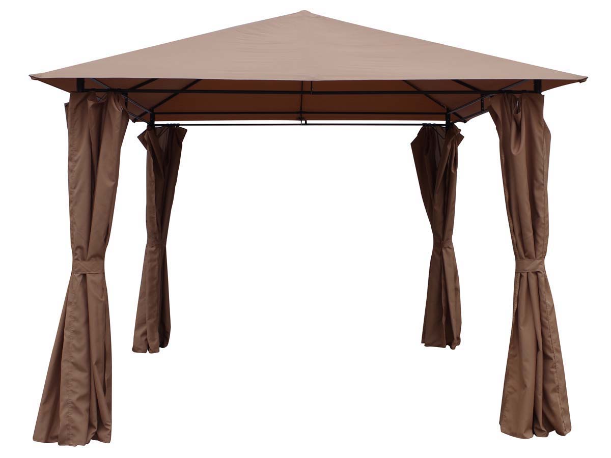 Tonnelle-Pergola Shana taupe en polyester - 3 x 3 x 2.6 m
