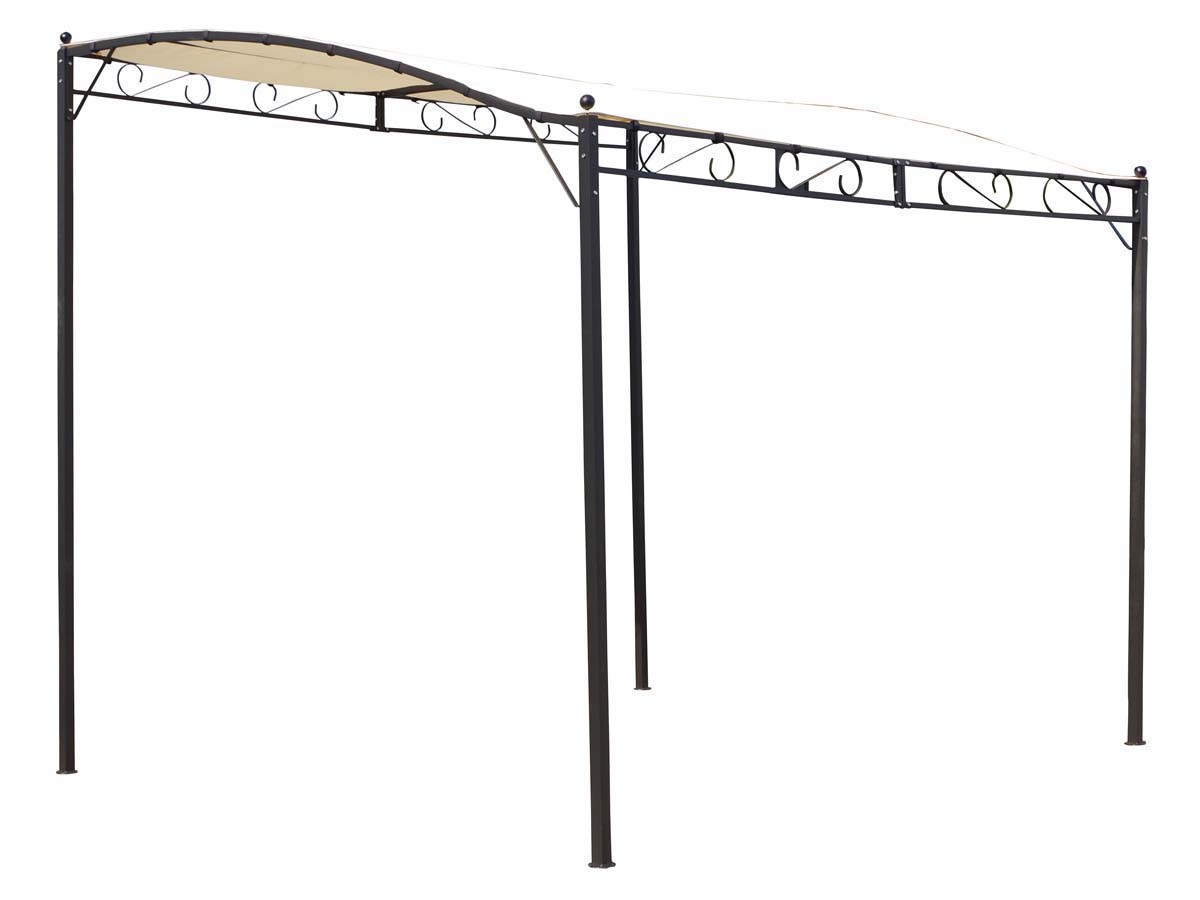 Tonnelle adossée Lisa beige en acier - 3 x 2.5 x 2/2.5 m