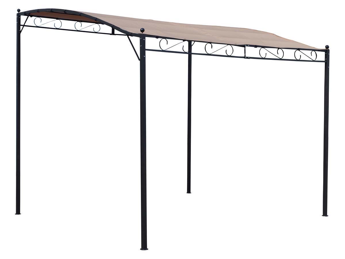Tonnelle adossée Lisa taupe en acier - 3 x 2.5 x 2/2.5 m