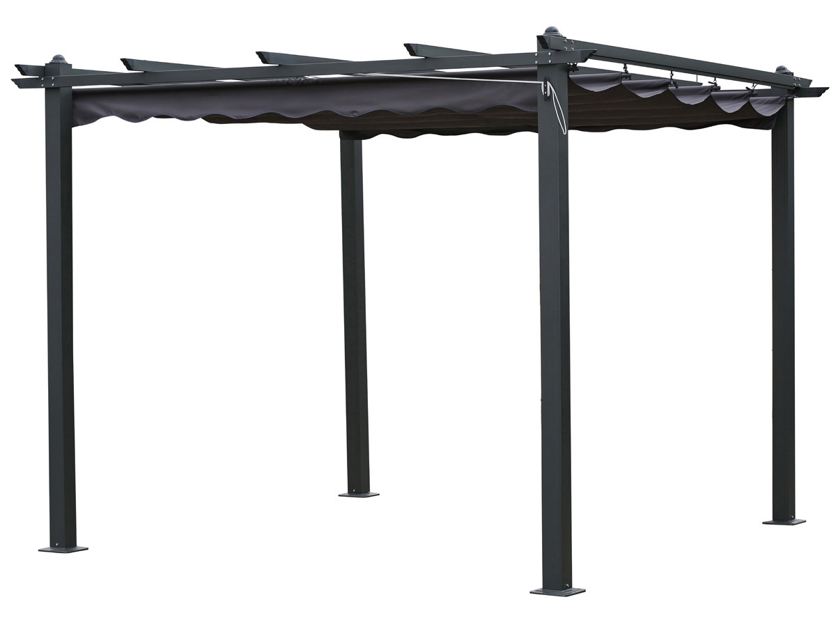 Tonnelle en aluminium Monica - 3 x 3 x H.2.2 m - Gris
