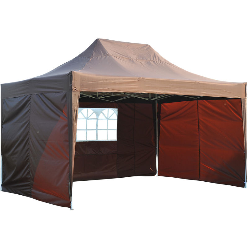 Tonnelle barnum tente de reception pliante 3 x 4,5 m chocolat 21 - OUTSUNNY Tonnelle barnum tente de reception pliante 3 x 4,5 m chocolat 21 - OUTSUNNY