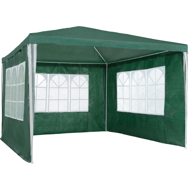 Tonnelle de jardin, Pavillon de Jardin, Tente de jardin, Tente de réception 3 Panneaux latéraux 3 m x 3 m x 2,50 m Vert - TECTAKE Tonnelle de jardin, Pavillon de Jardin, Tente de jardin, Tente de réception 3 Panneaux latéraux 3 m x 3 m x 2,50 m Vert - TECTAKE