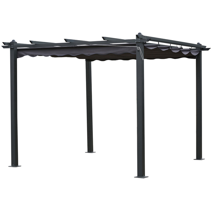Tonnelle en aluminium "Monica" - 3 x 3 x H.2.2 m - Gris - HABITAT ET JARDIN Tonnelle en aluminium "Monica" - 3 x 3 x H.2.2 m - Gris - HABITAT ET JARDIN