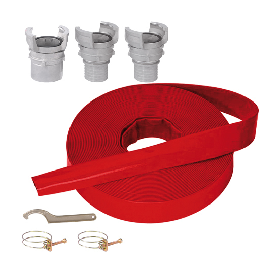 Tuyau de refoulement plat 20M Ø 50mm + raccords Korman Garden Tuyau de refoulement plat 20M Ø 50mm + raccords Korman Garden