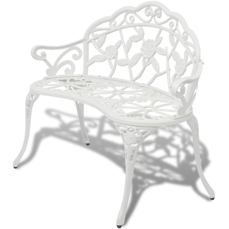 vidaXL Banc de jardin Aluminium coulé Blanc vidaXL Banc de jardin Aluminium coulé Blanc