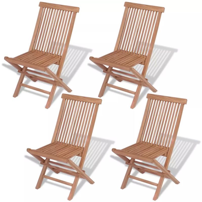 vidaXL Chaise pliante d'extérieur 4 pièces Teck massif vidaXL Chaise pliante d'extérieur 4 pièces Teck massif