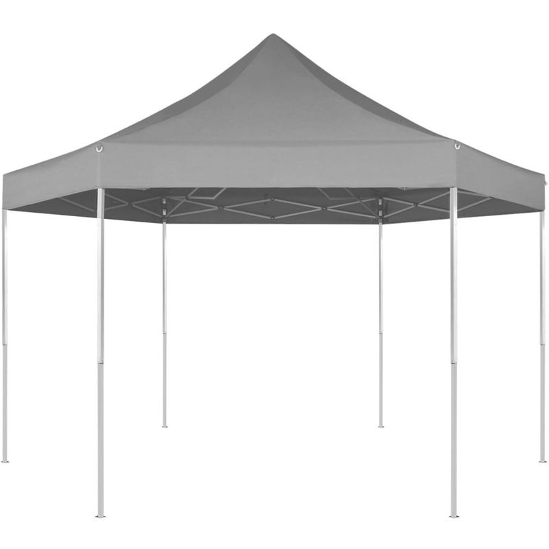 vidaXL Chapiteau pliable pop-up hexagonal gris 3,6x3,1 m vidaXL Chapiteau pliable pop-up hexagonal gris 3,6x3,1 m