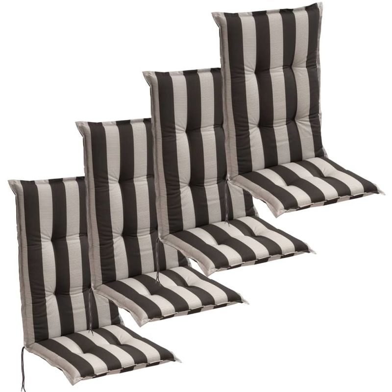 vidaXL Coussins de siège jardin 4 pcs 120x52 cm Bande foncée