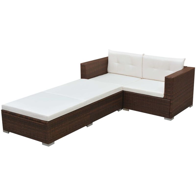 vidaXL Jeu de canapé jardin 8 pcs Marron Résine tressée