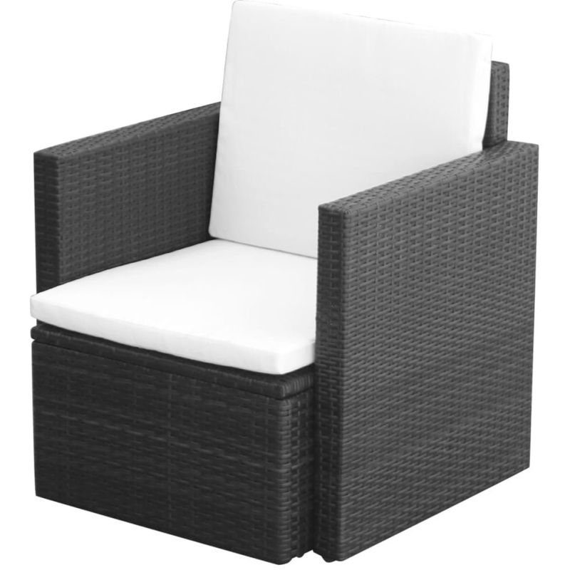 vidaXL Fauteuil Résine tressée 65 x 73 cm Noir vidaXL Fauteuil Résine tressée 65 x 73 cm Noir