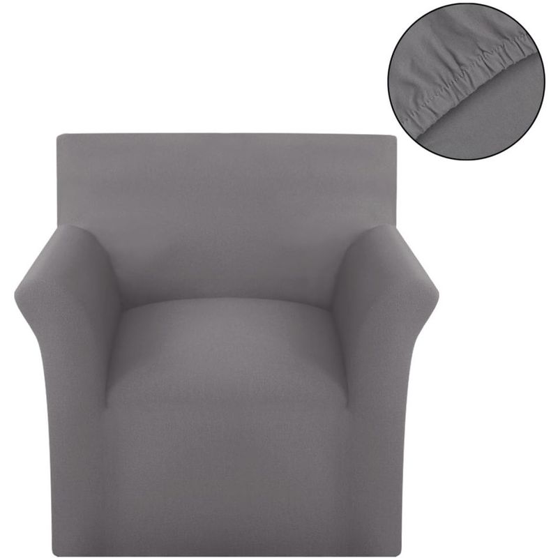 vidaXL housse de canapé en coton jersey extensible gris