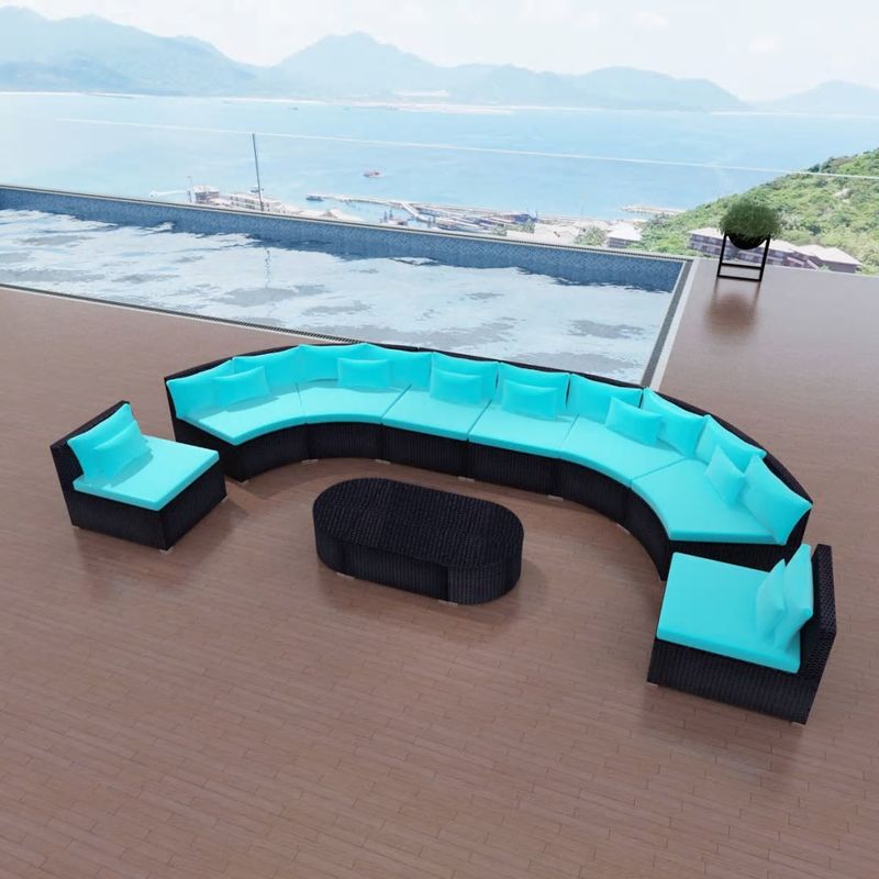 vidaXL Mobilier de jardin Bleu tropical Résine tressée