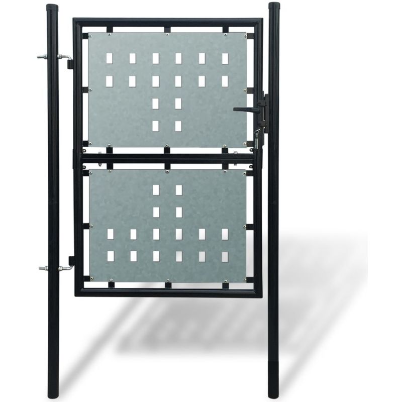 vidaXL Portillon de jardin Single Noir 100 x 250 cm vidaXL Portillon de jardin Single Noir 100 x 250 cm